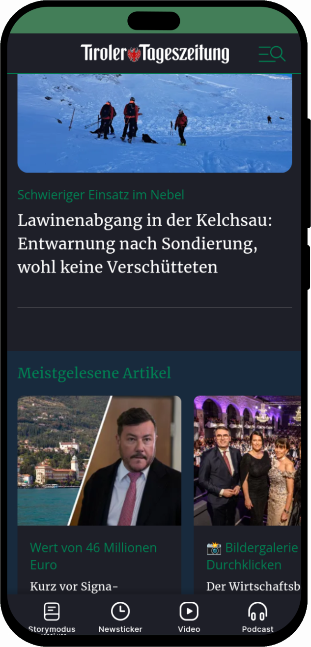 mobile screenshot of Newspaper App