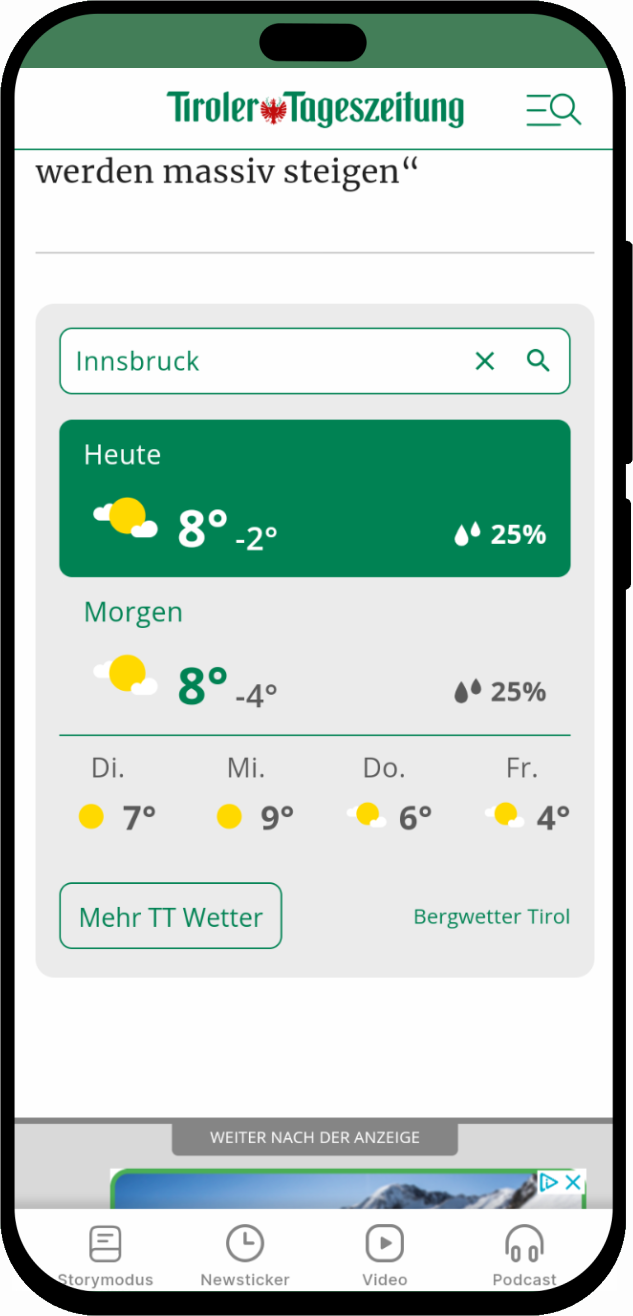 mobile screenshot of Newspaper App