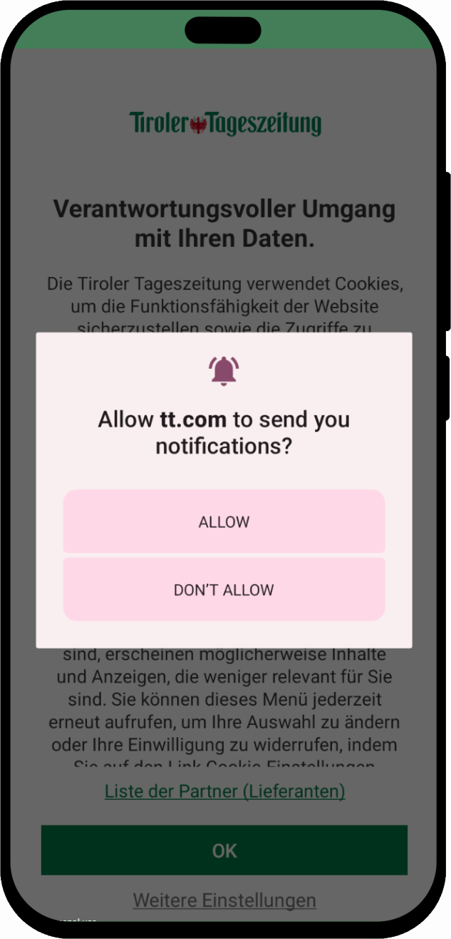 mobile screenshot of Newspaper App