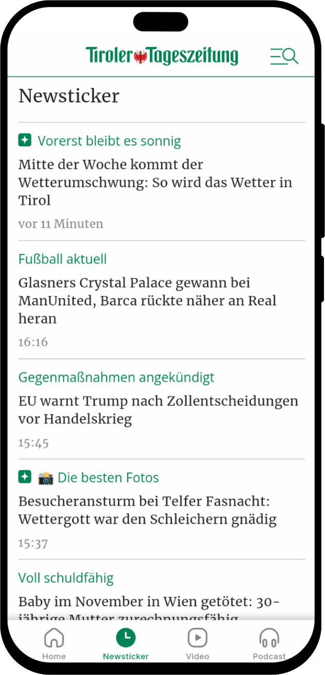 mobile screenshot of Newspaper App