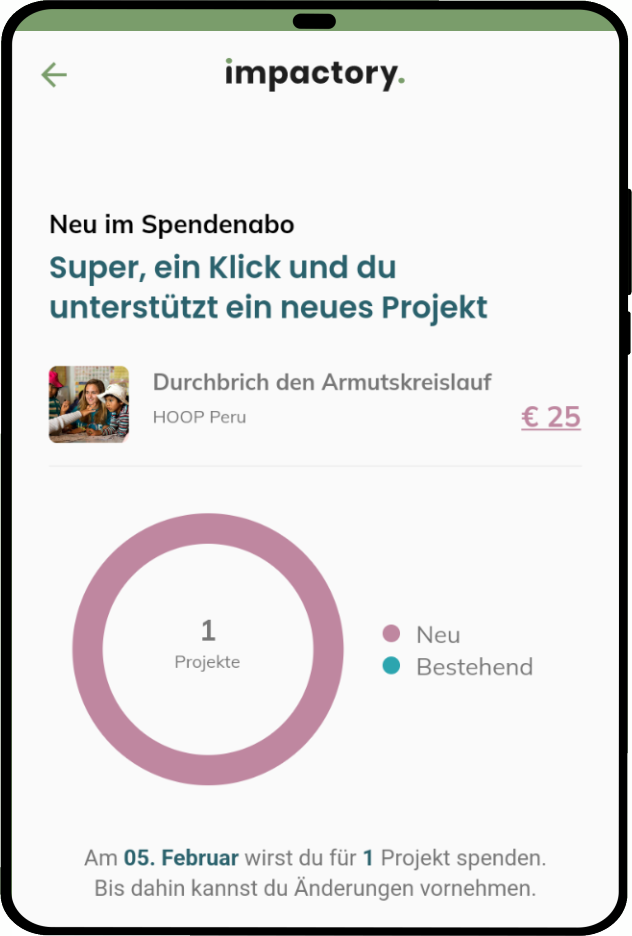 tablet_portrait screenshot of Donation & Impact App