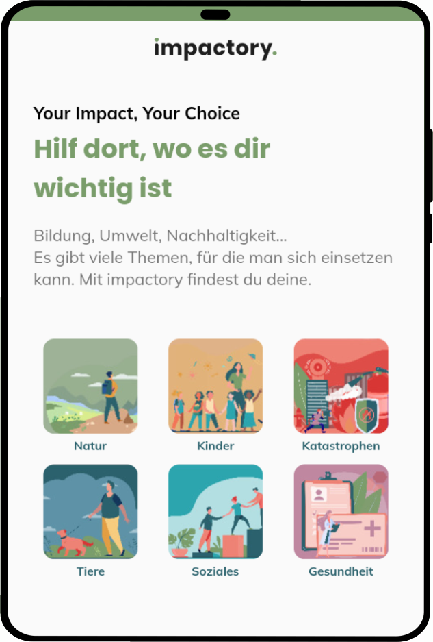 tablet_portrait screenshot of Donation & Impact App