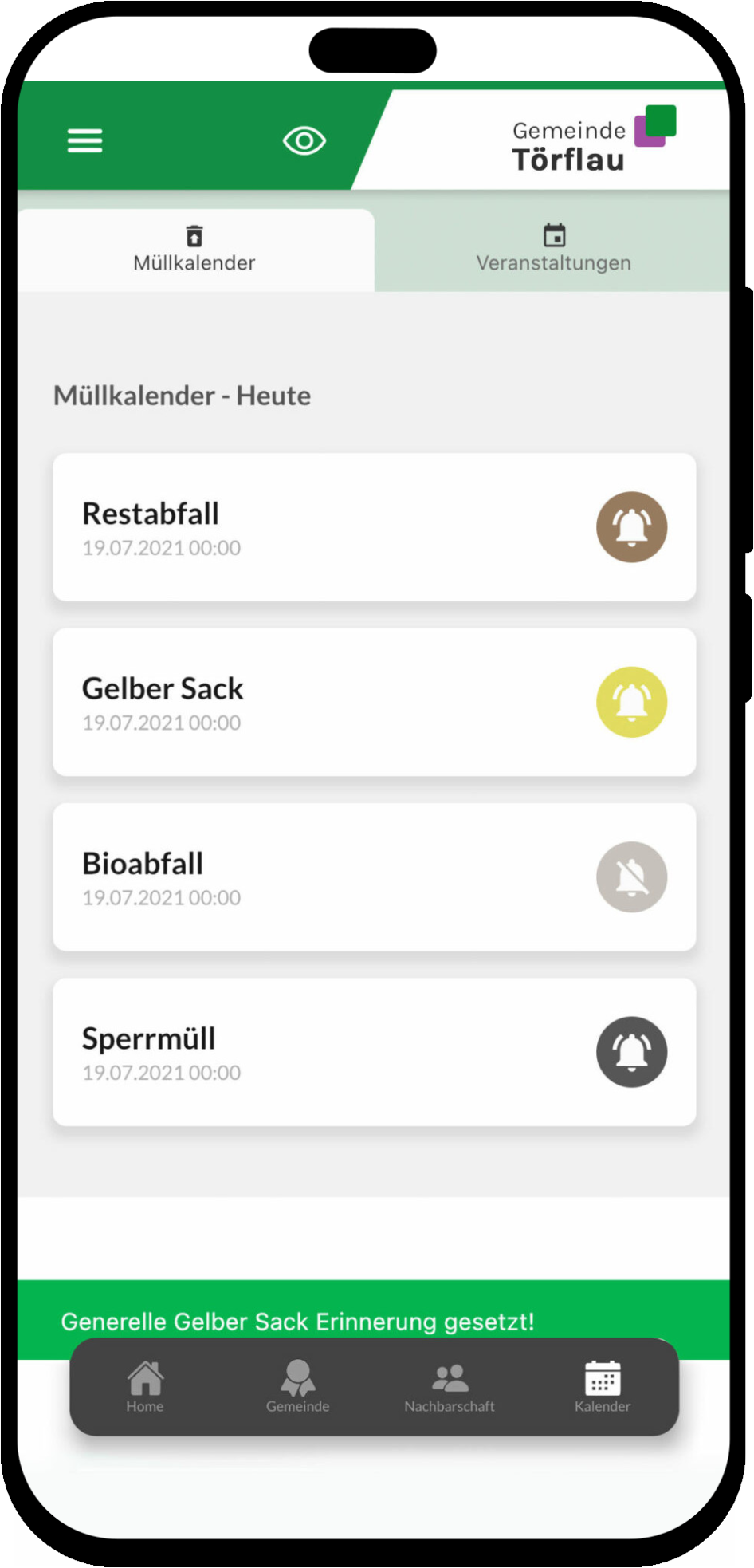 mobile screenshot of Municipality App Framework