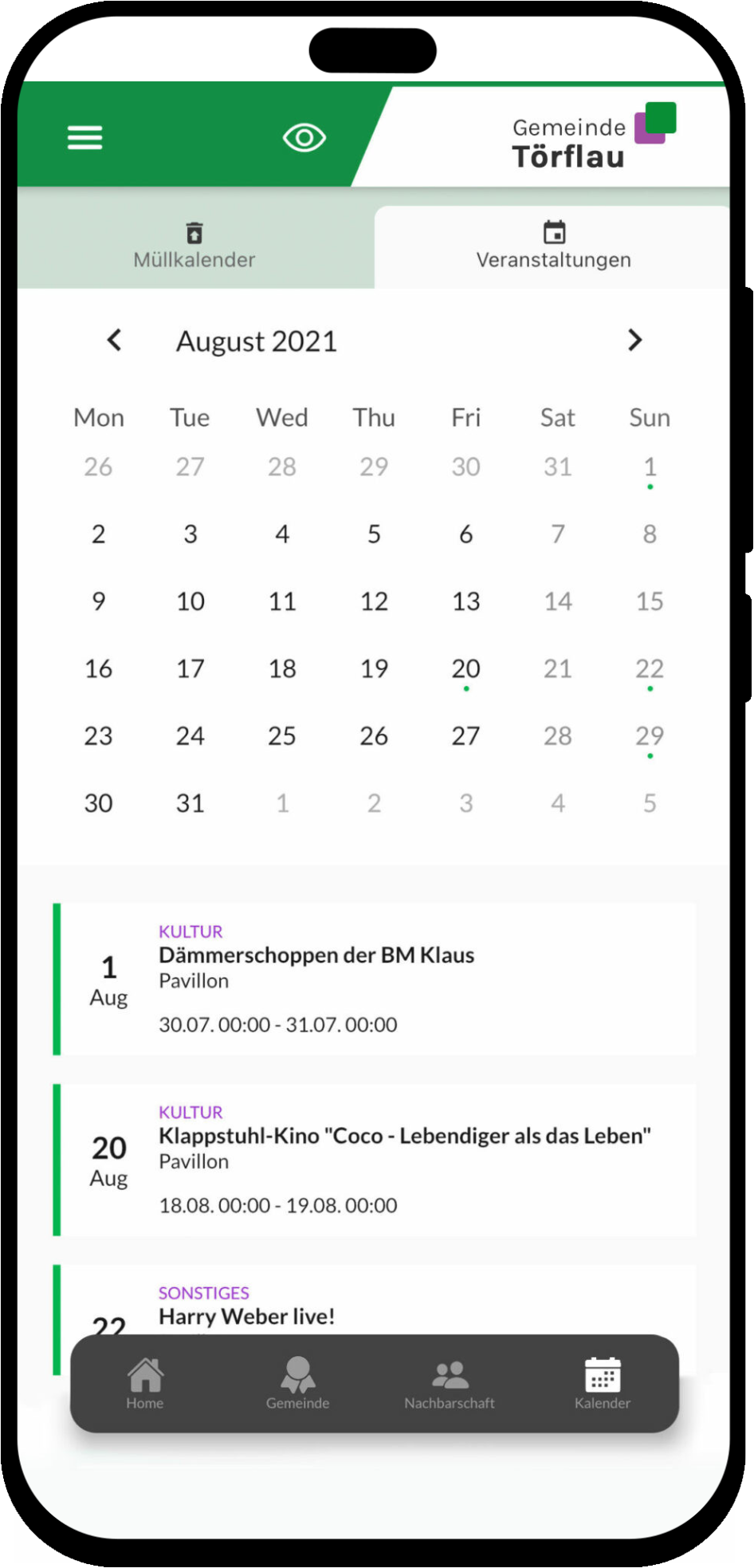 mobile screenshot of Municipality App Framework