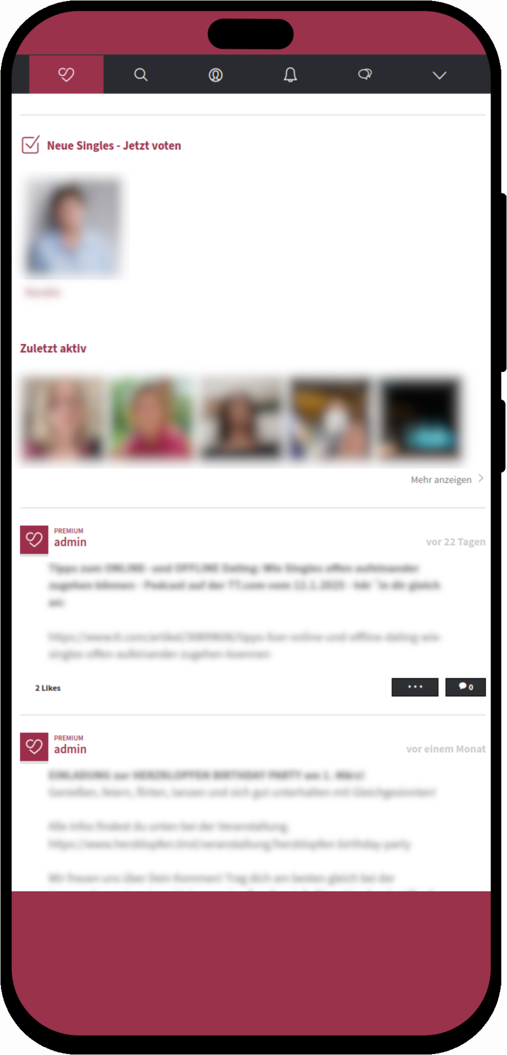 mobile screenshot of Social Dating Platform