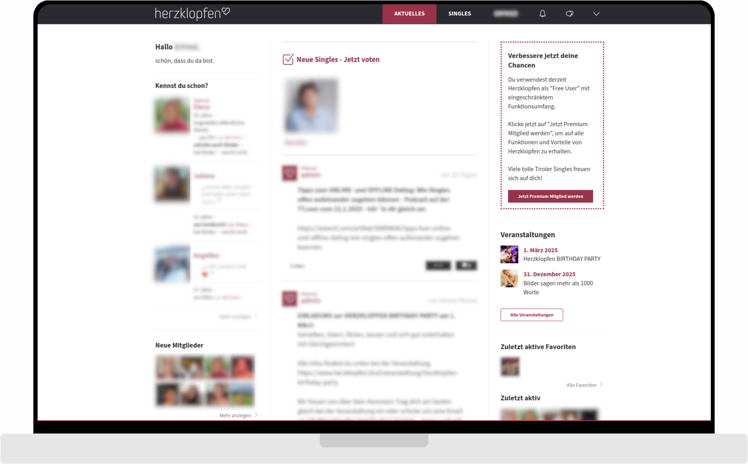 desktop screenshot of Social Dating Platform
