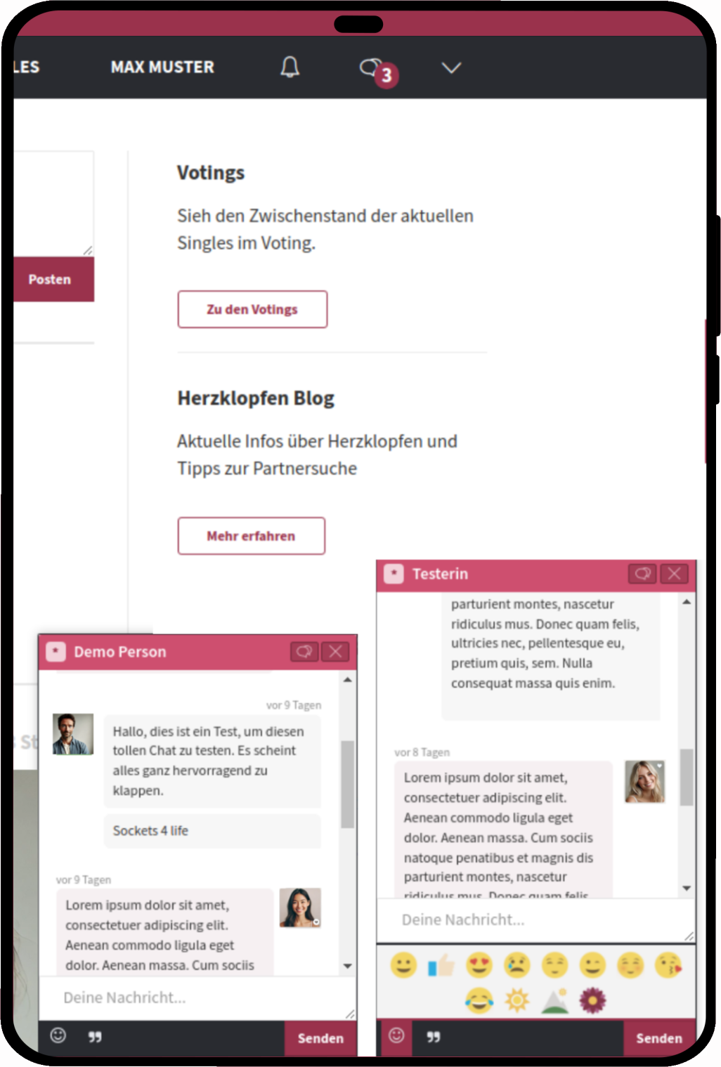 tablet_portrait screenshot of Social Dating Platform
