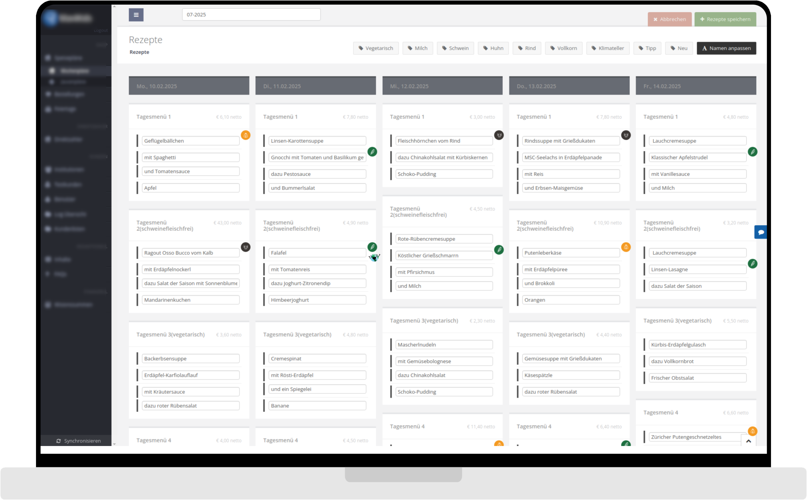 desktop screenshot of Smart batch meal ordering platform