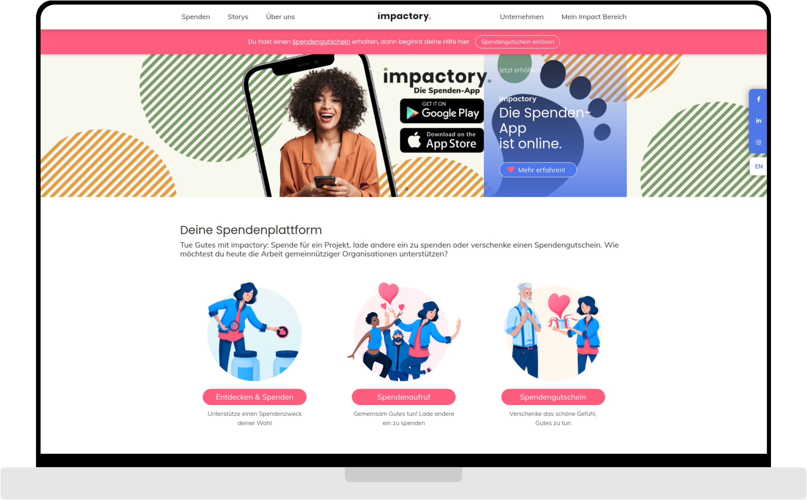 desktop screenshot of Impactful donations to NGOs