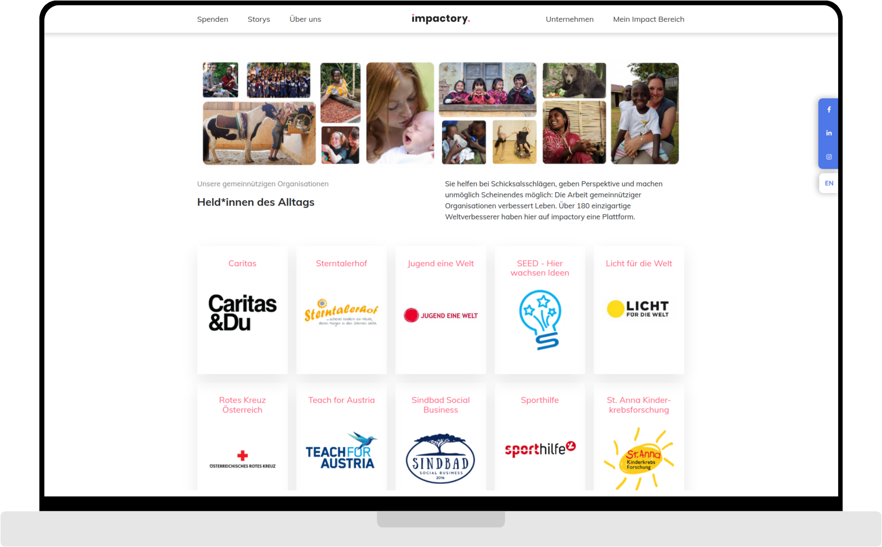 desktop screenshot of Impactful donations to NGOs