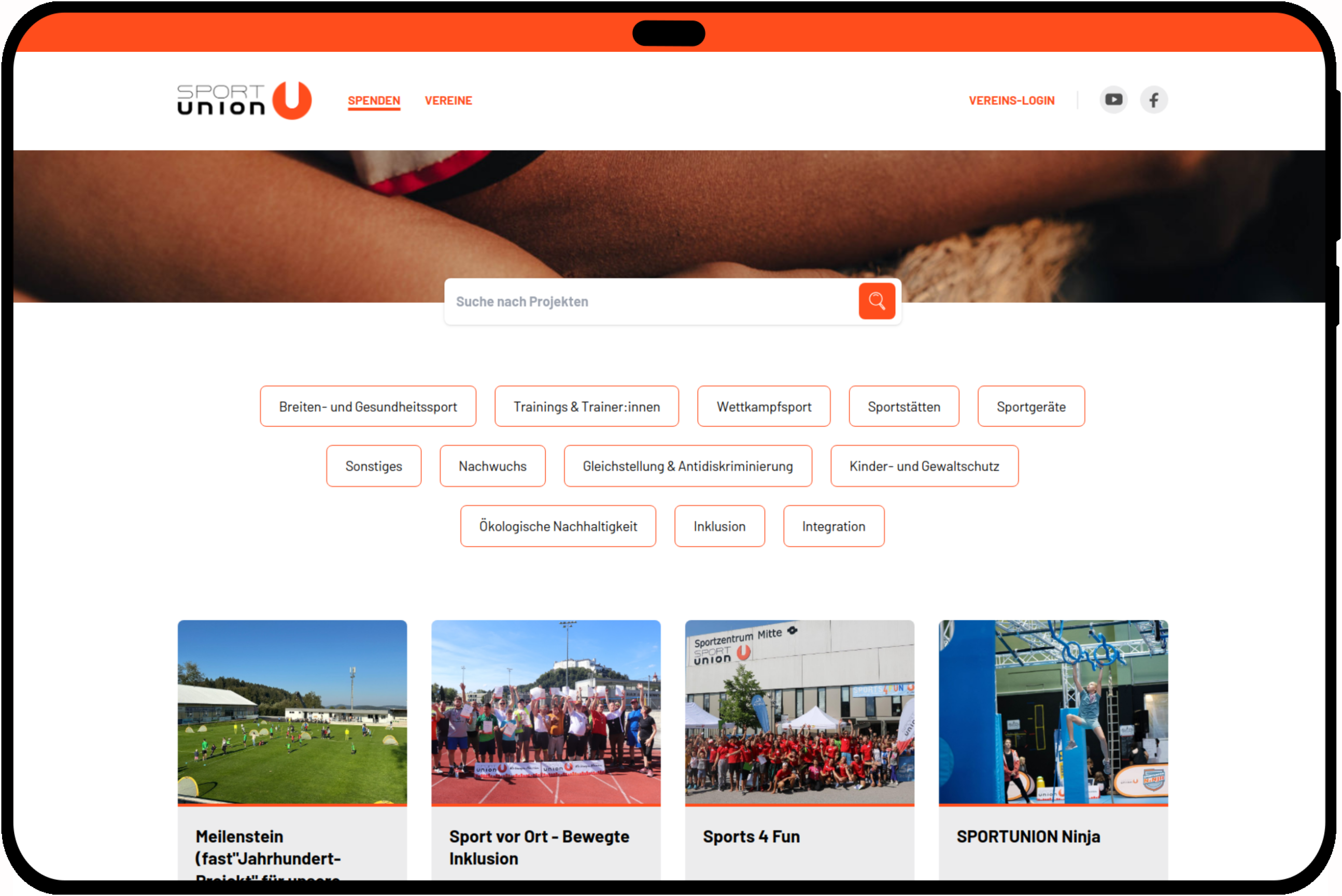tablet_landscape screenshot of Whitelabel club &amp; donation management