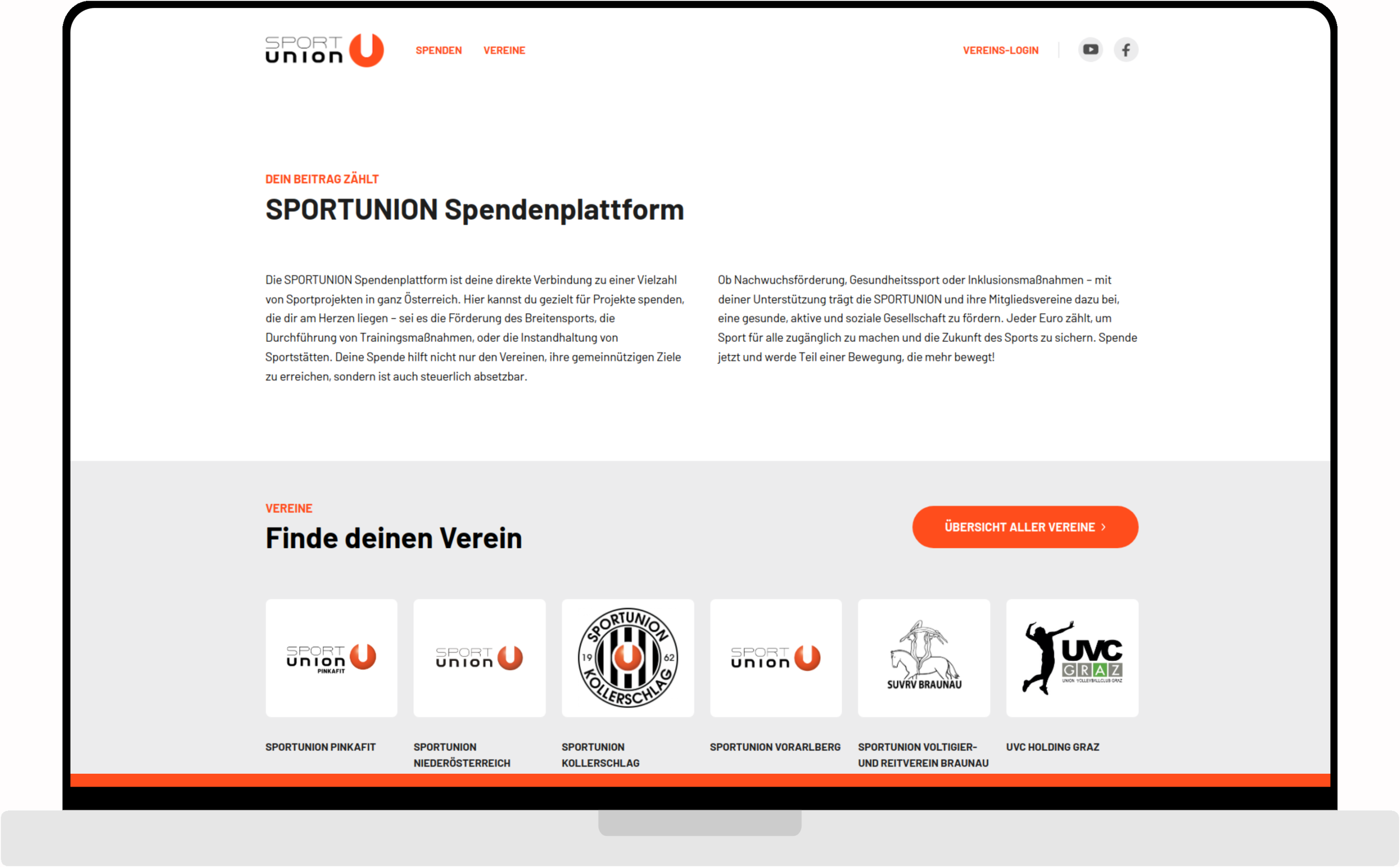 desktop screenshot of Whitelabel club &amp; donation management