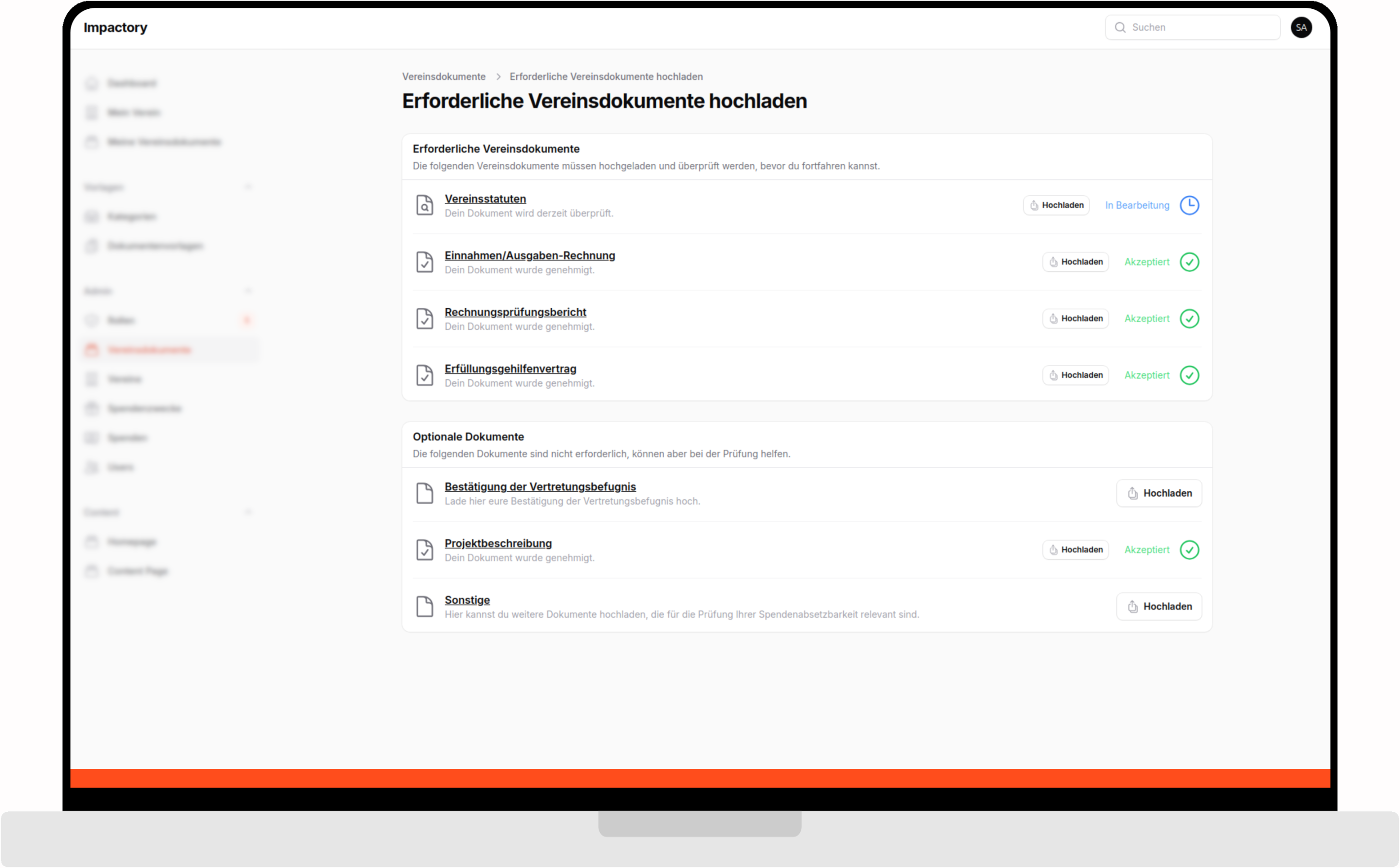desktop screenshot of Whitelabel club &amp; donation management
