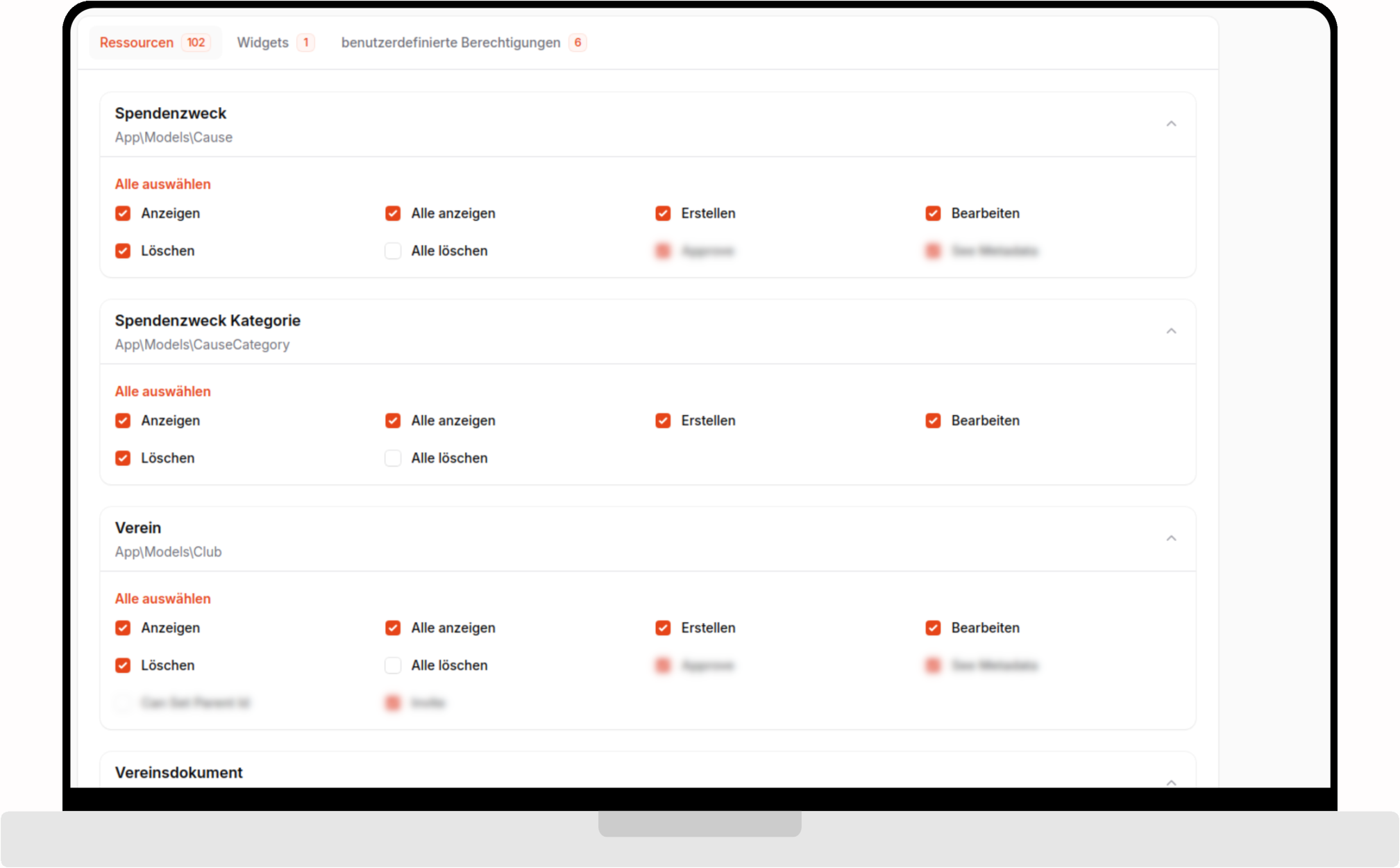 desktop screenshot of Whitelabel club &amp; donation management